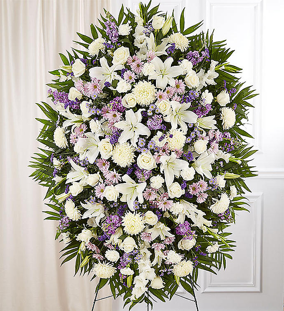 Lavender &amp; White Sympathy Standing Spray